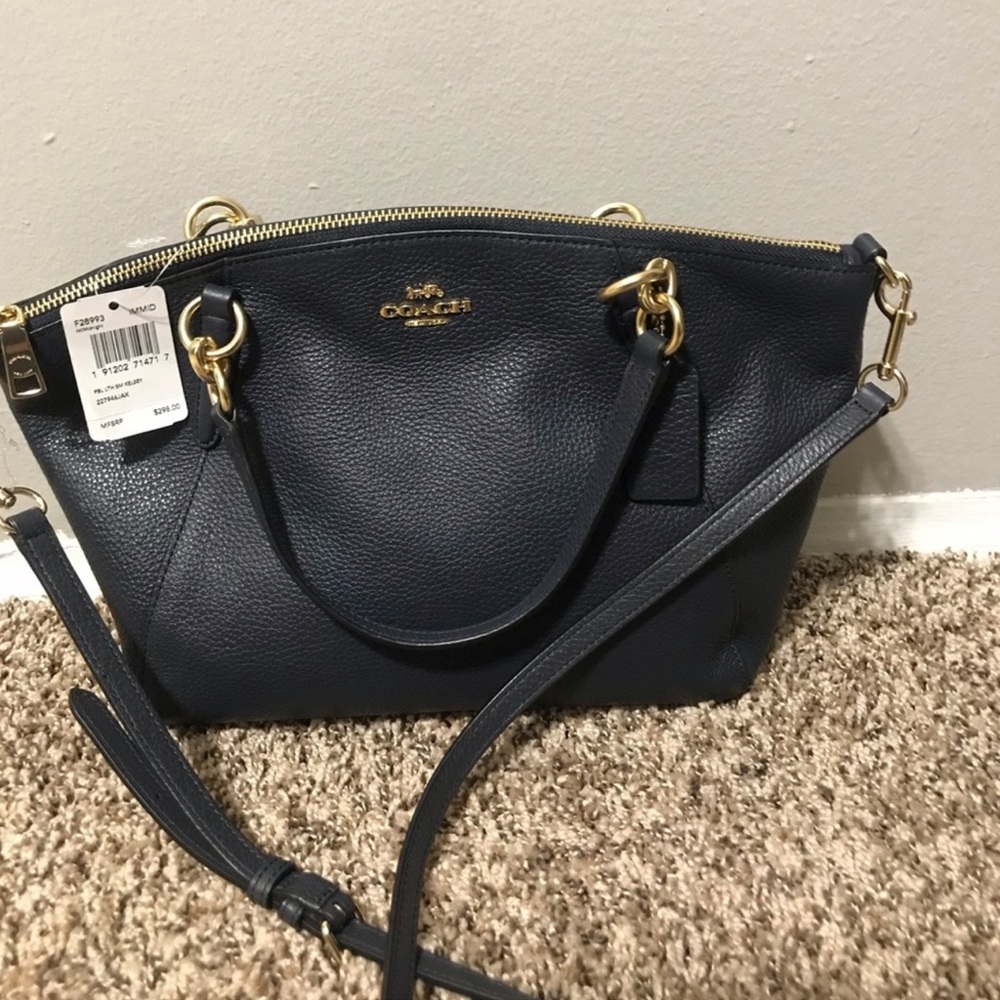 Coach black leather bag orignal